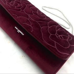 Karl Lagerfeld Monique Floral Velvet clutch